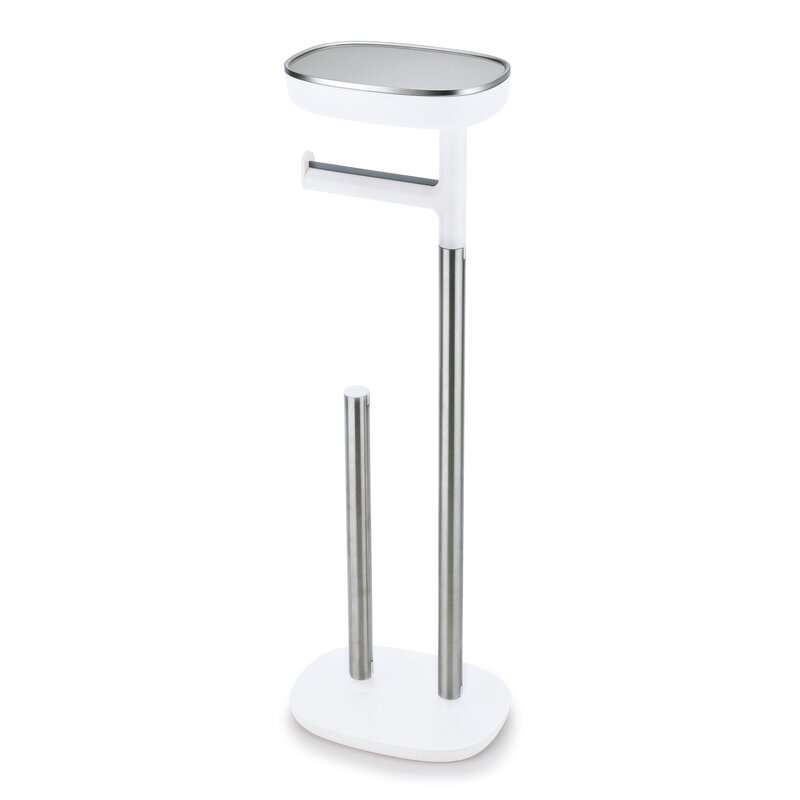 EasyStore Butler Stainless Steel Freestanding Toilet Paper Holder with Stainless Steel Freestanding Toilet Paper Holder